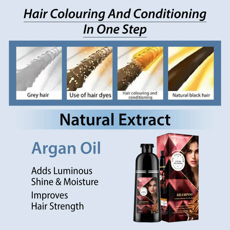🎉Year End Sale🎉Herbal Extract Instant Hair Color Shampoo for Men & Women