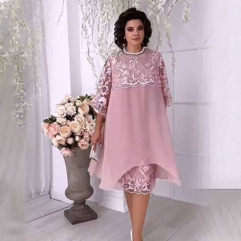 🌸🌸🌸Sheer Breeze Layered Lace Dress