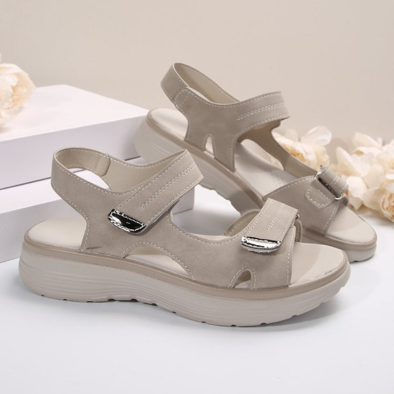 đ„Womenâs Wedge Sandals with Hook & Loop Straps