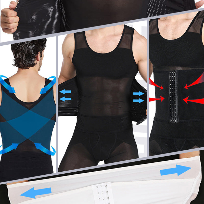 🔥New Hot Selling❤️🔥Men's Slimming Mesh Waist-Cinching Vest
