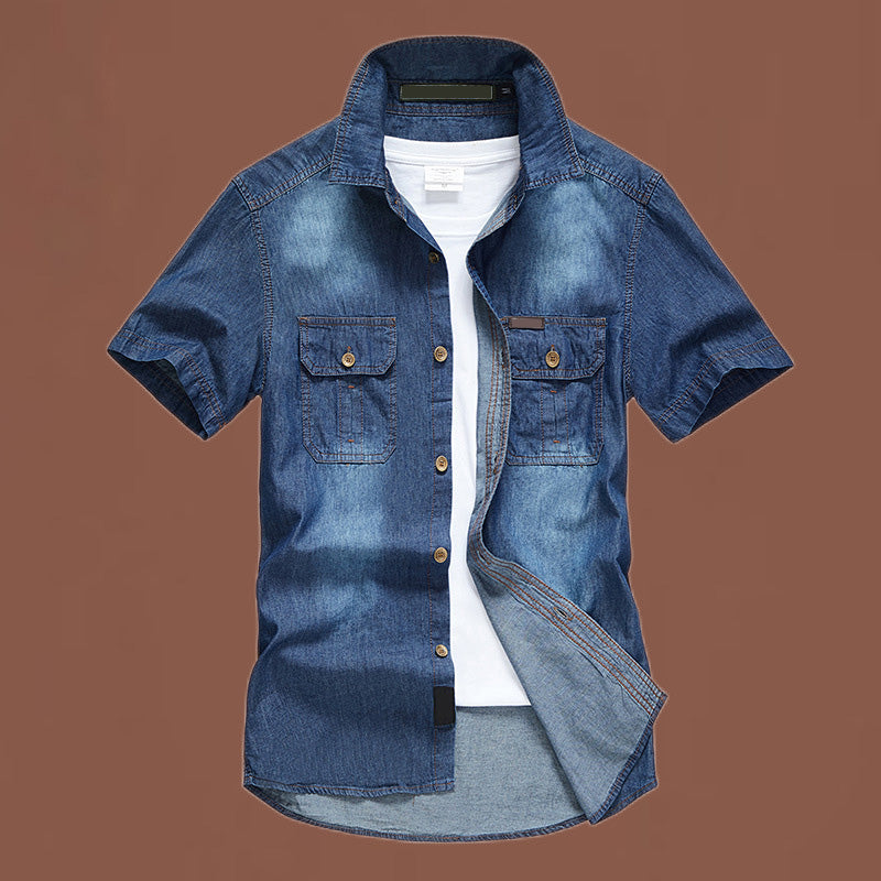 🚨 FINAL HOURS! ⏳ 50% OFF – Built to Last! 👕New Summer Men Denim Short Sleeve Shirt 💨Cool Breathable Trendy Men Clothes