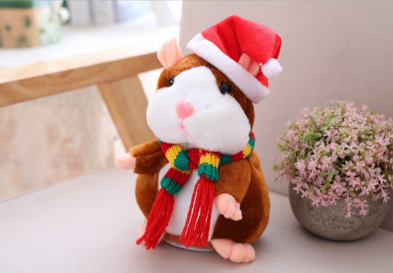 Talking Hamster Plush โ repeats whatever you say, auto head-shaking, hilarious fun for kids & adults