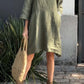 💝Casual Solid Color Cotton Linen Dress