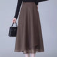 High-Waisted Tulle Midi Skirt, One-Piece Mesh Skirt