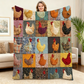 🐔Vintage Flannel Blanket with Chicken Pattern