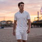 Men's Summer 2-Piece Collared Shirt & Shorts Set