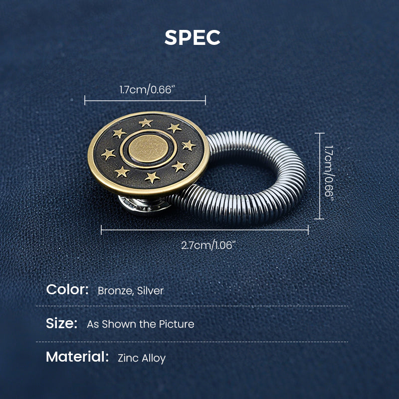 👖👖Spring-Loaded Metal Waist Extender Button for Jeans