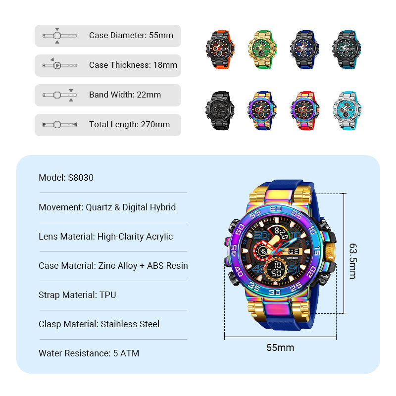 Multifunctional LED Waterproof Digital Watch