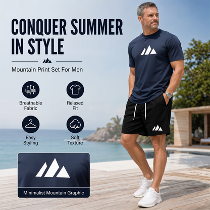 Men's Short Sleeve T-Shirt & Drawstring Shorts Set