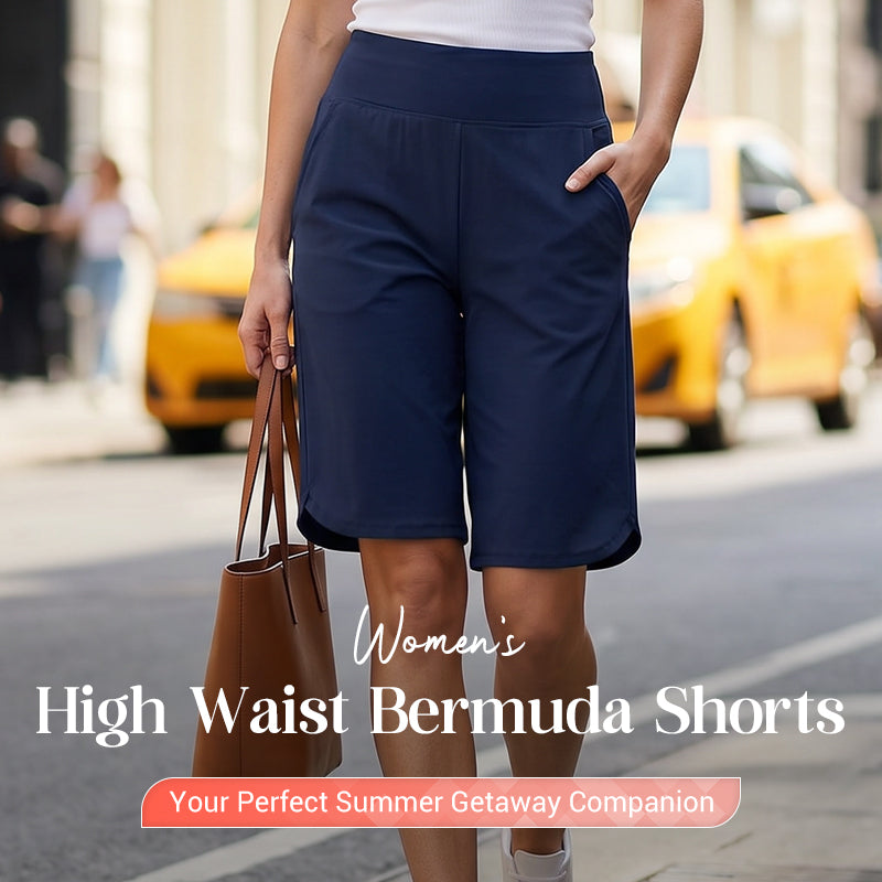🔥Women's High-Waist Yoga Shorts with Pockets