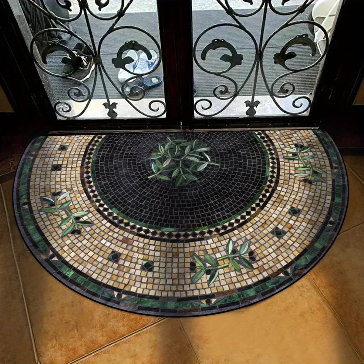 💖Boho Style Semicircular Door Mat - Non Slip Soft Floor Carpet