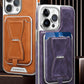 Luxury Business Leather All-in-One Magnetic Exposed Label For iPhone Case