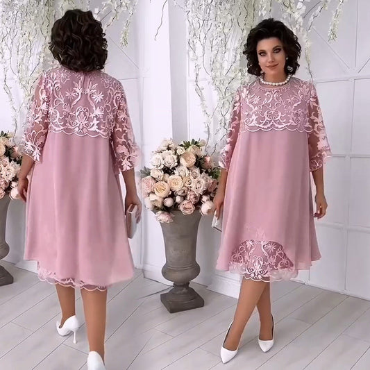 🌸🌸🌸Sheer Breeze Layered Lace Dress