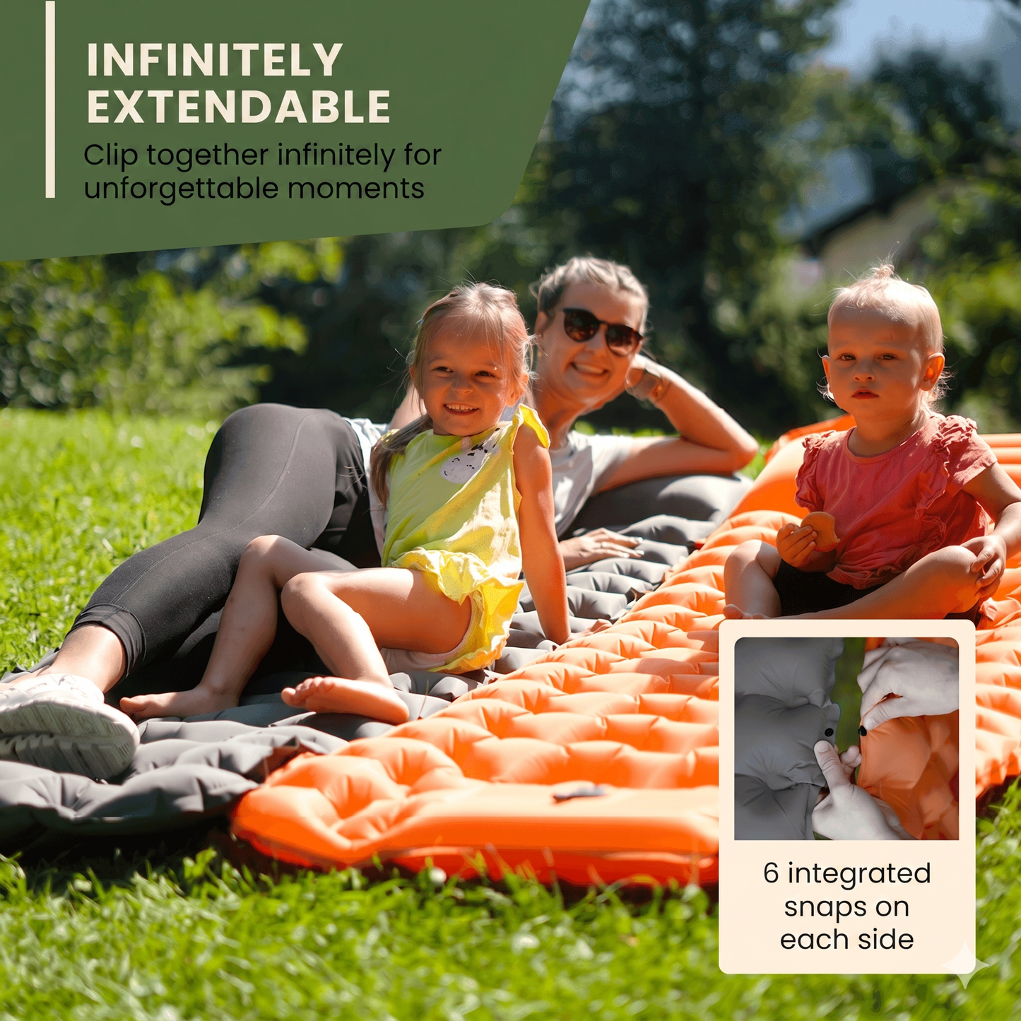 🌞Luxury Ultralight Sleeping Mat – With Built-in Foot Pump – 7.5cm Thick & Connectable – Perfect for Camping, Hiking & Beach – Waterproof & Compact