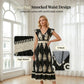 👗Women's V-Neck Baroque Print Flowy Maxi Dress