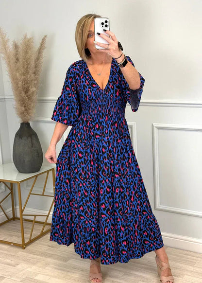 💃🐆Leopard Shirred Waist Dress