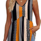 💜Women's Print Flowy Sleeveless V Neck Peplum Tank Tops