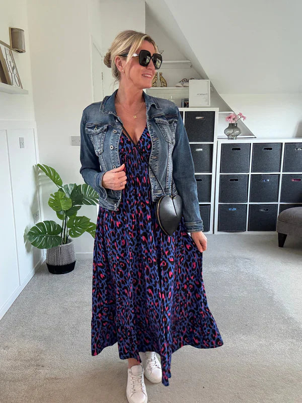 💃🐆Leopard Shirred Waist Dress