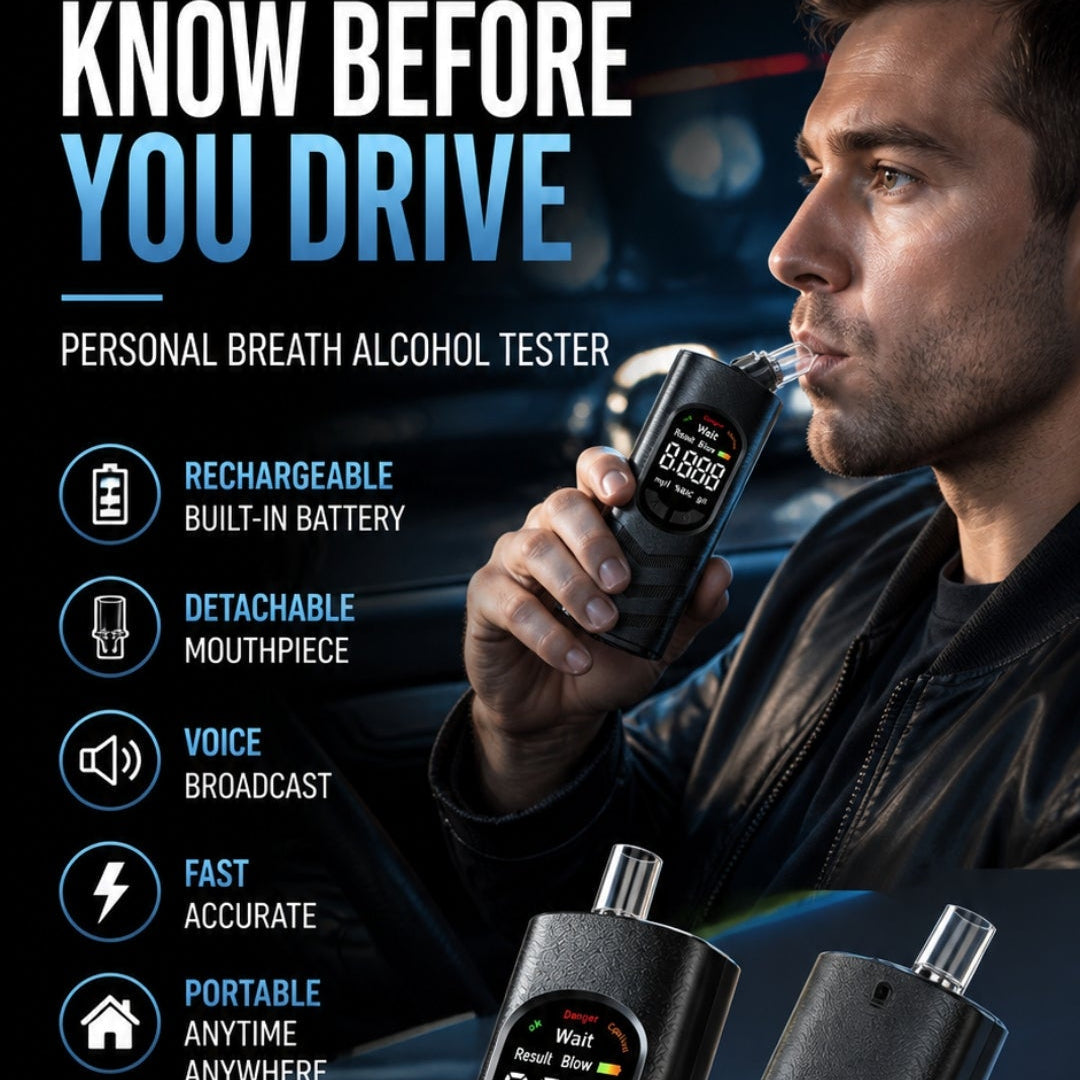 Digital Breathalyzer – Voice Alert & USB Rechargeable Design, No More Risky Driving