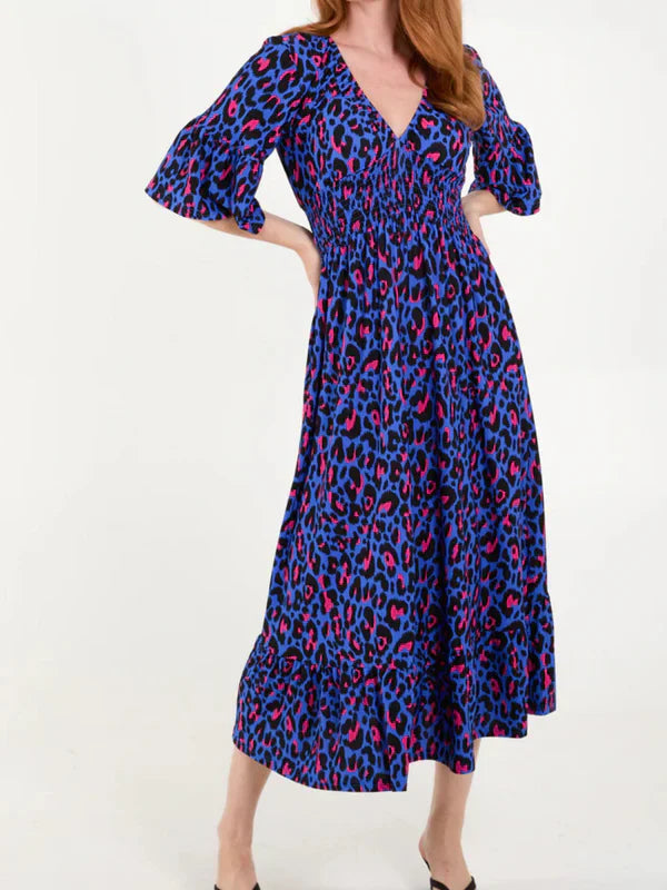 💃🐆Leopard Shirred Waist Dress