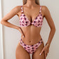 Women's Stylish 3-piece Swimsuit with Bra/ Panties/ High-slit Pants