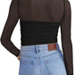 🎉Women's Sparkle Mesh Sheer Long Sleeve Ruched Top