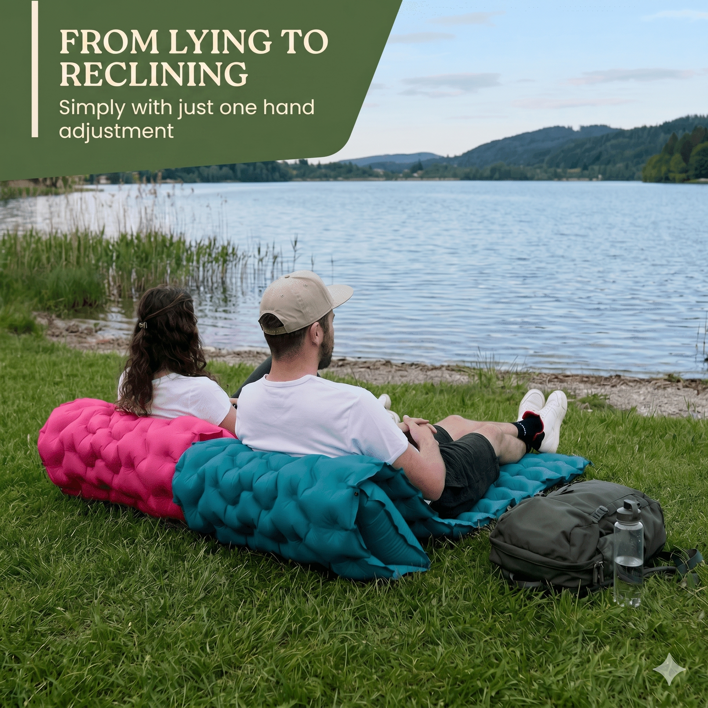 🌞Luxury Ultralight Sleeping Mat – With Built-in Foot Pump – 7.5cm Thick & Connectable – Perfect for Camping, Hiking & Beach – Waterproof & Compact