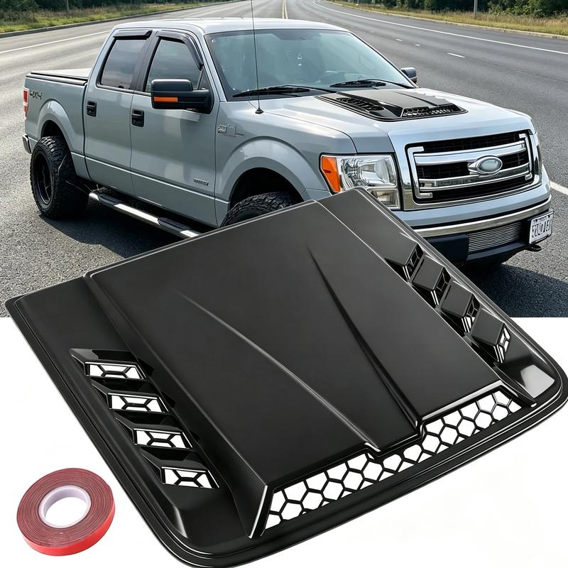 Universal Large Hood Air Vent Scoop - Car Engine Hood Vent for Full-Size & Mid-Size Pickup Trucks and SUVs (Automotive Exterior Decoration Accessory)