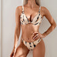 Women's Stylish 3-piece Swimsuit with Bra/ Panties/ High-slit Pants