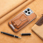 Luxury Business Leather All-in-One Magnetic Exposed Label For iPhone Case