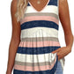 💜Women's Print Flowy Sleeveless V Neck Peplum Tank Tops