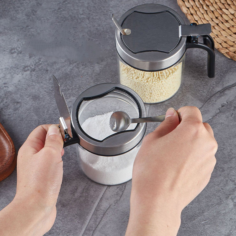 Glass Spice Organizer Set with Rotating Rack