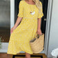 💥Round Neck Polka Dot Print Midi Dress
