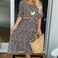 💥Round Neck Polka Dot Print Midi Dress