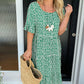 💥Round Neck Polka Dot Print Midi Dress