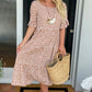 💥Round Neck Polka Dot Print Midi Dress