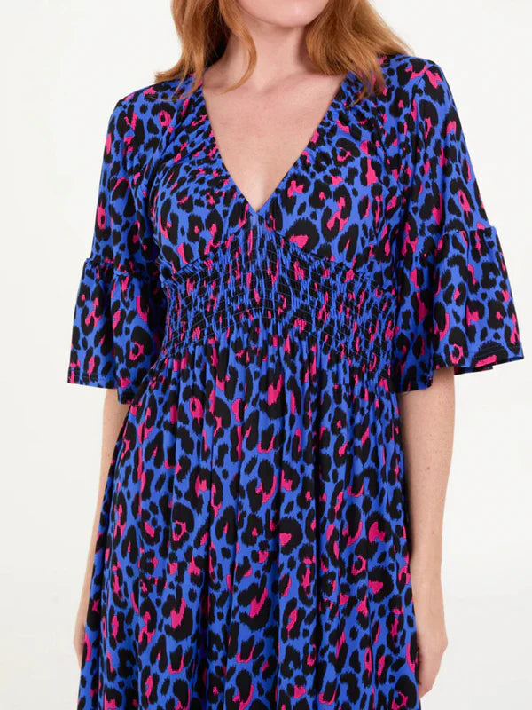 💃🐆Leopard Shirred Waist Dress