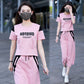 Sporty Short Sleeves T-Shirt & Midi Skirt Set