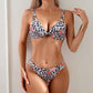 Women's Stylish 3-piece Swimsuit with Bra/ Panties/ High-slit Pants