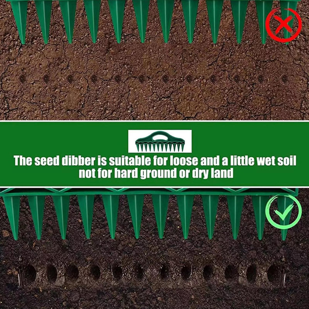 🌱 12-Hole Garden Seed Dibber – One-Press Planting, Precision Spacing – Lightweight, Weatherproof – 12x Faster Seeding! 🌻✨