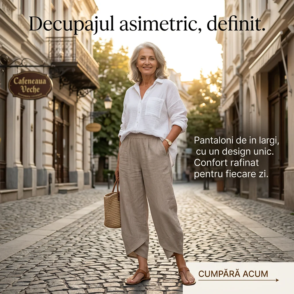 👖Vintage Asymmetrical Elastic Waist Pockets Pants – Unique Design, Comfortable Fit & Functional Style🌸