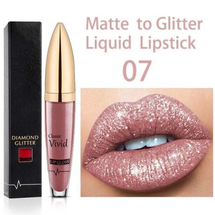 Flash Sale：Buy 1 Get 1 Free!⚡Diamond Lip Gloss Matte To Glitter Liquid Lipstick Waterproof