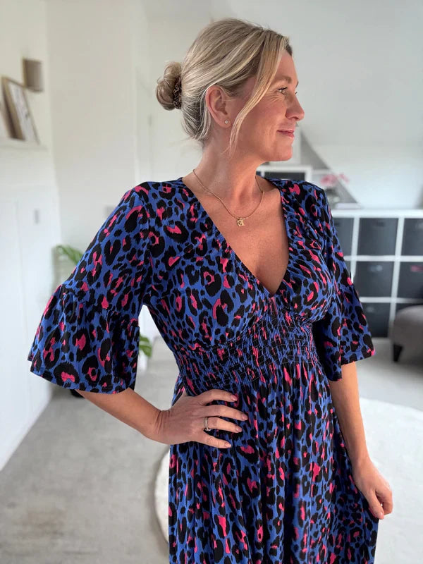 💃🐆Leopard Shirred Waist Dress