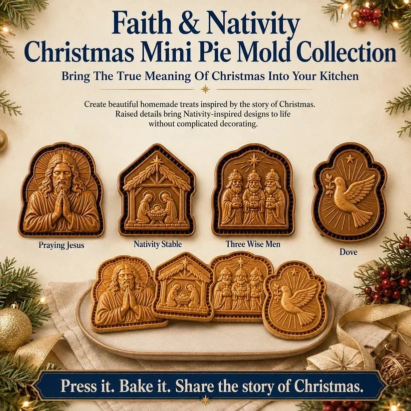 🥧✨ Faith & Nativity Christmas Mini Pie Mold Collection