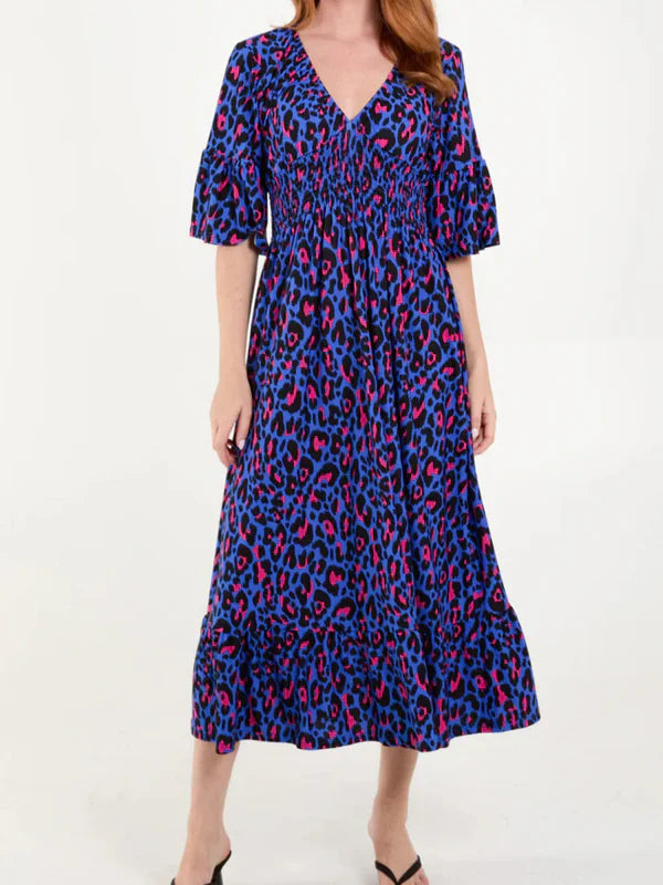 💃🐆Leopard Shirred Waist Dress