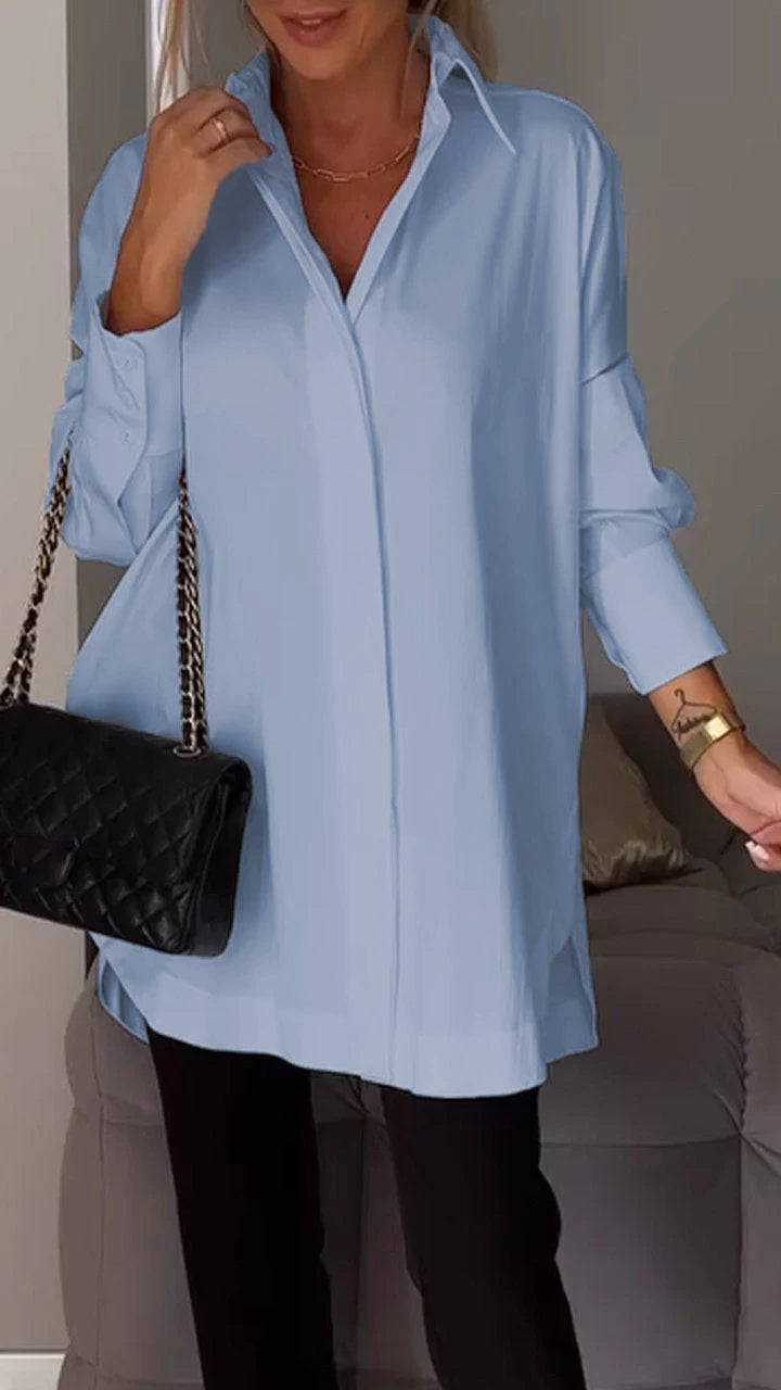 ✨Lapel Slit Shirt😇