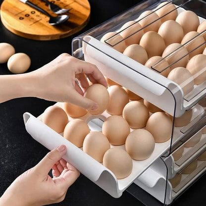 🔥Best Sales🔥  Pull-out Food-grade Refrigerator Egg Rack-stacks Up To 32 Eggs