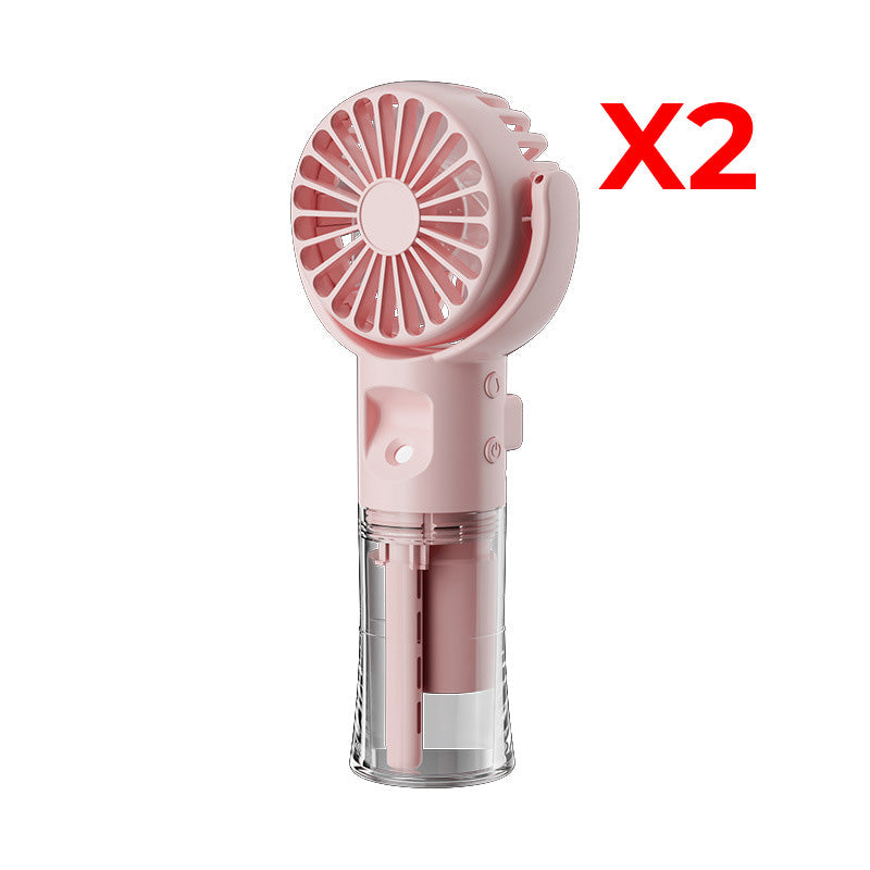 🌀✨ Portable Rechargeable Handheld Misting Fan – Nano-Mist, 4 Speeds, Type-C, Quiet