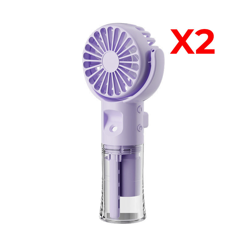 🌀✨ Portable Rechargeable Handheld Misting Fan – Nano-Mist, 4 Speeds, Type-C, Quiet