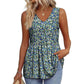 💜Women's Print Flowy Sleeveless V Neck Peplum Tank Tops